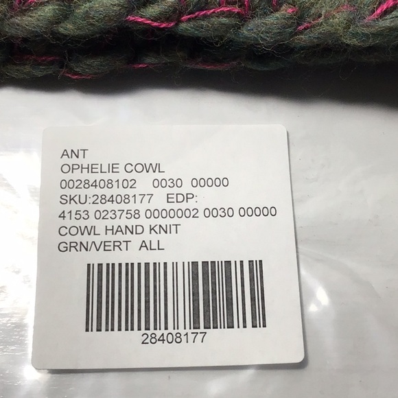 Anthropologie Ophelia Cowl Neck Warmer Hand Knit Green - Picture 5 of 5